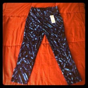 Popfit Blue and Black Large Yoga Pants W/ Pockets